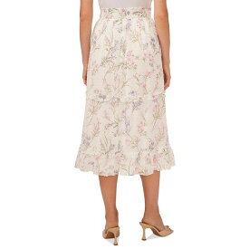 セセ レディース スカート ボトムス Women's Floral-Print Smocked-Waist Tiered Midi Skirt New Ivory