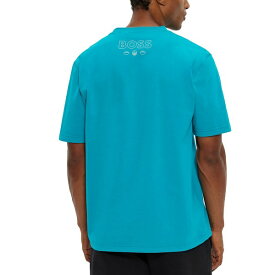 ヒューゴボス メンズ Tシャツ トップス Men's BOSS x Miami Dolphins NFL T-shirt Open Green