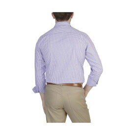 テーラーバード メンズ シャツ トップス Mini Gingham Cotton Stretch Long Sleeve Shirt Lilac