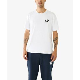 トゥルーレリジョン メンズ Tシャツ トップス Men's Short Sleeve Frame T-shirt Optic White