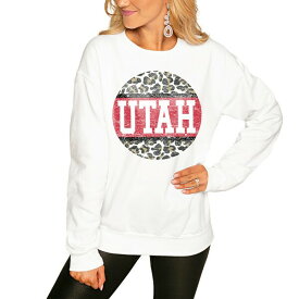 ゲームデイ レディース パーカー・スウェットシャツ アウター Utah Utes Women's Scoop & Score Pullover Sweatshirt White