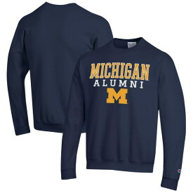 チャンピオン メンズ パーカー・スウェットシャツ アウター Michigan Wolverines Champion Alumni Logo Pullover Sweatshirt Navy