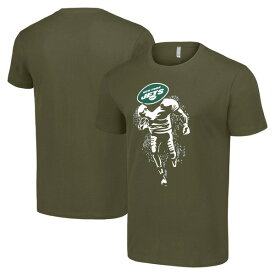 スターター メンズ Tシャツ トップス New York Jets Starter Logo Graphic TShirt Olive Green