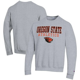 チャンピオン メンズ パーカー・スウェットシャツ アウター Oregon State Beavers Champion Athletics Logo Stack Pullover Sweatshirt Gray