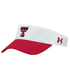 アンダーアーマー メンズ 帽子 アクセサリー Texas Tech Red Raiders Under Armour Logo Performance Adjustable Visor White