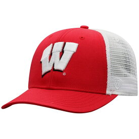 トップ・オブ・ザ・ワールド メンズ 帽子 アクセサリー Wisconsin Badgers Top of the World Trucker Snapback Hat Red/White