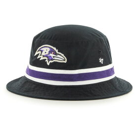 フォーティーセブン メンズ 帽子 アクセサリー Baltimore Ravens '47 Striped Bucket Hat Black