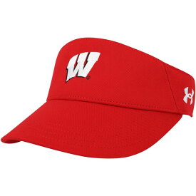 アンダーアーマー メンズ 帽子 アクセサリー Wisconsin Badgers Under Armour Blitzing Visor Red