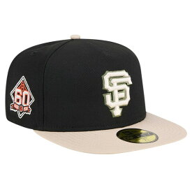 ニューエラ メンズ 帽子 アクセサリー San Francisco Giants New Era Canvas AFrame 59FIFTY Fitted Hat Black