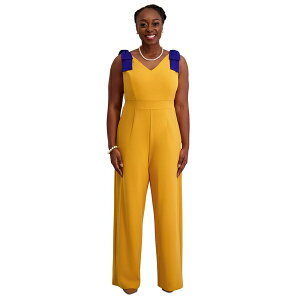 JXp[ fB[X s[X gbvX Women's Tie-Strap Jumpsuit, Regular & Plus Size Gold Sig/r
