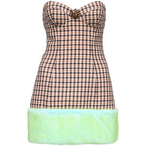 �G���A ���f�B�[�X �����s�[�X �g�b�v�X Check-print bandeau minidress Brown