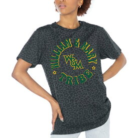 ゲームデイ レディース Tシャツ トップス William & Mary Tribe Gameday Couture Women's Victory Lap Leopard Standard Fit TShirt Charcoal