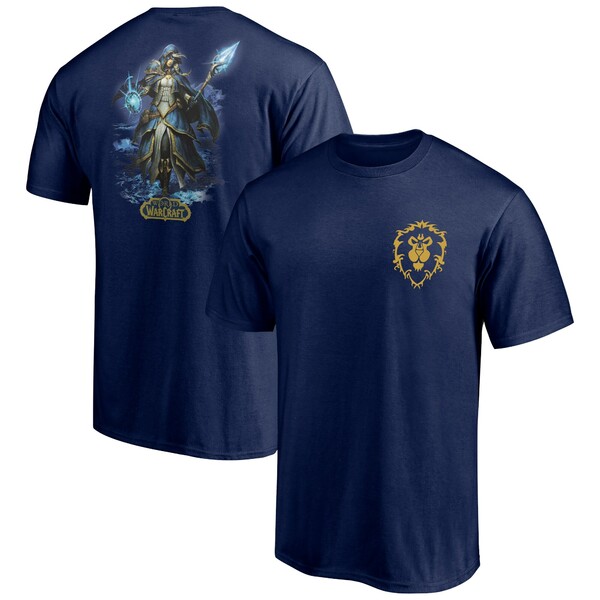 ファナティクス メンズ Tシャツ トップス Jaina World of Warcraft Fanatics Branded Alliance Faction TShirt Navy