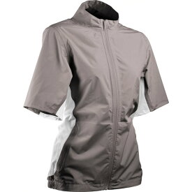 サンマウンテン レディース ジャケット＆ブルゾン アウター Sun Mountain Women's Monsoon Short Sleeve Golf Jacket Taupe/White