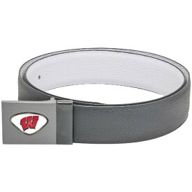 ジャーディン メンズ ベルト アクセサリー Wisconsin Badgers Reversible Leather Belt Gray