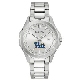 ブロバ メンズ 腕時計 アクセサリー Pitt Panthers Bulova Stainless Steel Classic Sport Watch Silver