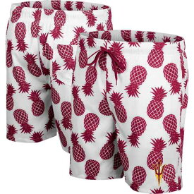 コロシアム メンズ ハーフ＆ショーツ ボトムス Arizona State Sun Devils Colosseum Pineapple Swim Shorts White/Maroon