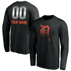ファナティクス メンズ Tシャツ トップス Detroit Tigers Fanatics Branded Personalized Midnight Mascot Long Sleeve TShirt Black