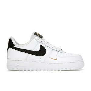 Nike �i�C�L ���f�B�[�X �X�j�[�J�[ �yNike Air Force 1 Low '07 Essential White Black Gold Mini Swoosh (Women's)�z �T�C�Y US_8.5(25.5cm) White/Black-White-Black