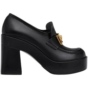 Versace ���F���T�[�` ���f�B�[�X �X�j�[�J�[ �yVersace Medusa Biggie 75mm Platform Loafers Black Leather�z �T�C�Y EU_36(22.5cm) Black/Gold