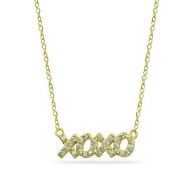 ジャニ ベルニーニ レディース ネックレス・チョーカー・ペンダントトップ アクセサリー Cubic Zirconia "XOXO" Nameplate Necklace in 18k Gold Plated Sterling Silver Gold