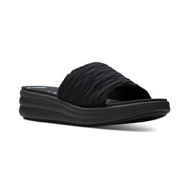 クラークス レディース サンダル シューズ Drift Petal Texture Strap Slide Sandals Black/blac