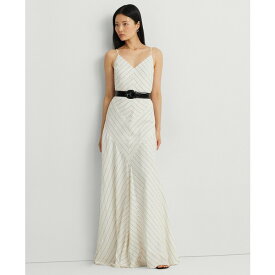 ラルフローレン レディース ワンピース トップス Women's Sleeveless Chevron Gown Winter Cream