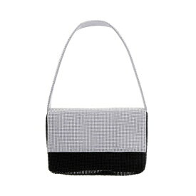 ニナ レディース ショルダーバッグ バッグ Color Block Crystal Mesh Small Shoulder Bag Silver