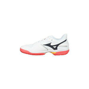 ~Ym fB[X tBbglX X|[c WAVE EXCEED COURT CLAY - Clay court tennis shoes - white/calypso coral/citrus