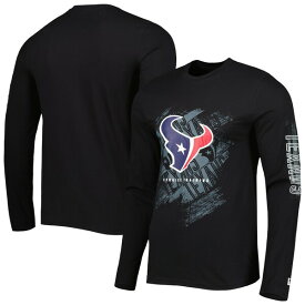 ニューエラ メンズ Tシャツ トップス Houston Texans New Era Combine Authentic Action Long Sleeve TShirt Black