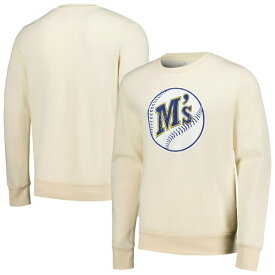 マジェスティックスレッズ メンズ パーカー・スウェットシャツ アウター Seattle Mariners Majestic Threads Fleece Pullover Sweatshirt Oatmeal