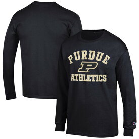 チャンピオン メンズ Tシャツ トップス Purdue Boilermakers Champion Athletics Logo Long Sleeve TShirt Black