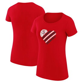 カールバンクス レディース Tシャツ トップス Atlanta Hawks GIII 4Her by Carl Banks Women's Heart T Shirt???Red