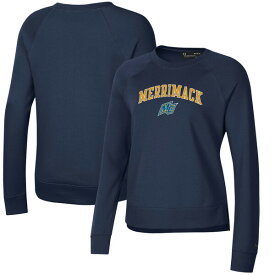 アンダーアーマー レディース パーカー・スウェットシャツ アウター Merrimack College Warriors Under Armour Women's All Day Pullover Sweatshirt Navy