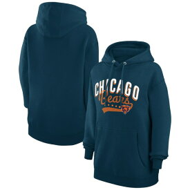 カールバンクス レディース パーカー・スウェットシャツ アウター Chicago Bears G III 4Her by Carl Banks Women's Filigree Logo Pullover Hoodie???Navy