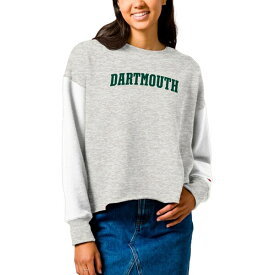 リーグカレッジエイトウェア レディース パーカー・スウェットシャツ アウター Dartmouth Big Green League Collegiate Wear Women's Reverse Fleece Cropped Pullover Sweatshirt Gray