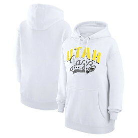 カールバンクス レディース パーカー・スウェットシャツ アウター Utah Jazz G III 4Her by Carl Banks Women's Filigree Logo Pullover Hoodie???White