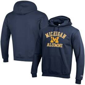 チャンピオン メンズ パーカー・スウェットシャツ アウター Michigan Wolverines Champion Alumni Logo Pullover Hoodie Navy