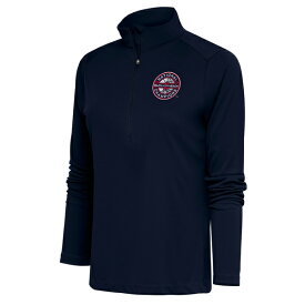 アンティグア レディース パーカー・スウェットシャツ アウター UConn Huskies Antigua Women's BackToBack NCAA Men's Basketball National Champions Tribute Half Zip Pullover Top???Navy