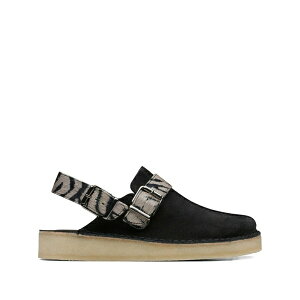 �N���[�N�X ���f�B�[�X �T���_�� �V���[�Y Trek zebra print mules Black