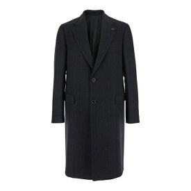 ラルディーニ メンズ ジャケット＆ブルゾン アウター Grey Single-breasted Coat With Classic Lapels In Wool Man Grey