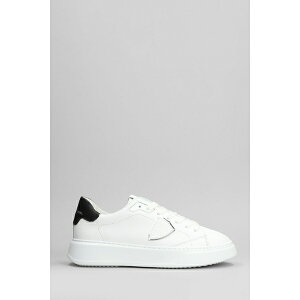 �t�B���b�v���f�� ���f�B�[�X �X�j�[�J�[ �V���[�Y Temple Low Sneakers In White Leather white