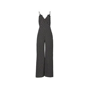 �t���[�f���}�[�� ���f�B�[�X �����s�[�X �g�b�v�X Juliet lace silk jumpsuit Black