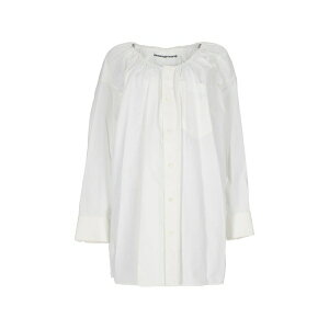 �A���L�T���_�[���� ���f�B�[�X �����s�[�X �g�b�v�X Ruched-neck mini shirt dress White