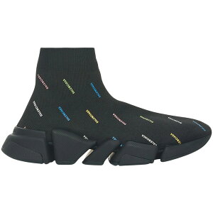 Balenciaga �o�����V�A�K ���f�B�[�X �X�j�[�J�[ �yBalenciaga Speed 2.0 AllOver Logo Recycled Knit Black Multicolor (Women's)�z �T�C�Y US_9(26.0cm) Black/Multicolor