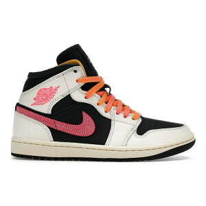 Jordan �W���[�_�� ���f�B�[�X �X�j�[�J�[ �yJordan 1 Mid SE Edge Flight Club (Women's)�z �T�C�Y US_W_13 Pale Ivory/Black/Muslin/Racer Pink