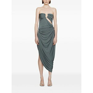 �N���X�g�t�@�[�G�X�o�[ ���f�B�[�X �����s�[�X �g�b�v�X Orica crystal-embellished ruched strapless dress Grey