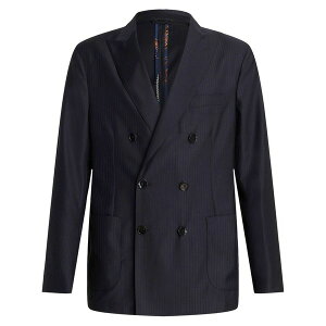 �G�g�� �����Y �W���P�b�g���u���]�� �A�E�^�[ Pinstripe-pattern double-breasted blazer Black