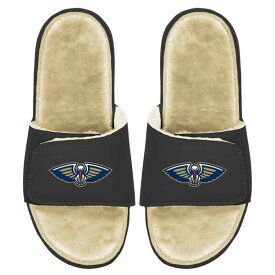 アイスライド メンズ サンダル シューズ New Orleans Pelicans ISlide Men's Faux Fur Slide Sandals Black/Tan