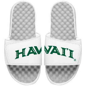 アイスライド メンズ サンダル シューズ Hawaii Warriors ISlide Wordmark Split Slide Sandals White